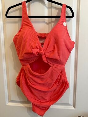 ArTeSands one piece coral swim suit new without tags. Size 18 D/DD